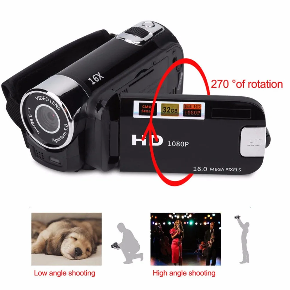 1080 P светодиодный свет анти-встряхивание высокой четкости съемки видео запись портативный камкордер профессиональная цифровая камера ночн...