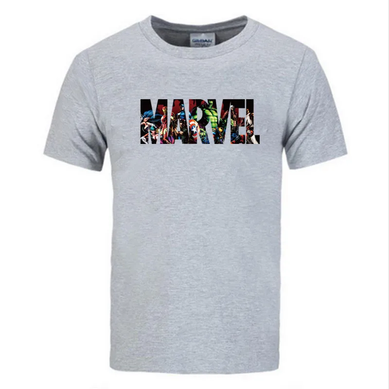 

Superhero print T-shirt T-shirt o collar marvel T-shirt over marvel men's T-shirt