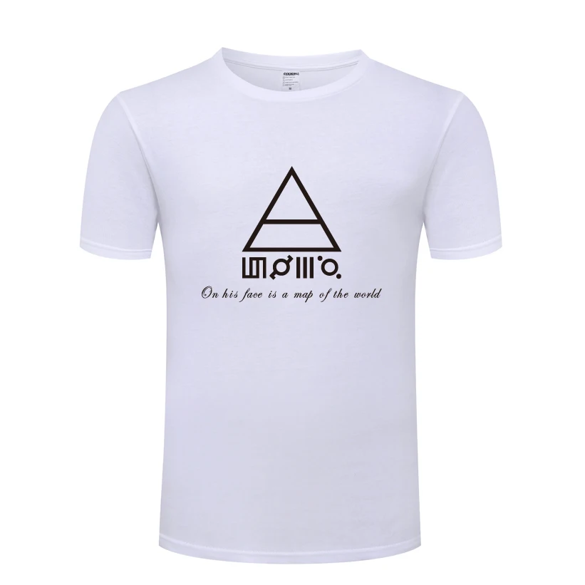 Мужская футболка с короткими рукавами и круглым вырезом On His Face Is a Map of The World 30STM