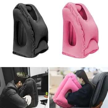 

New Inflatable Travel Pillow Portable Head Neck Rest Pillow for Airplanes Trains Office Car FBE3