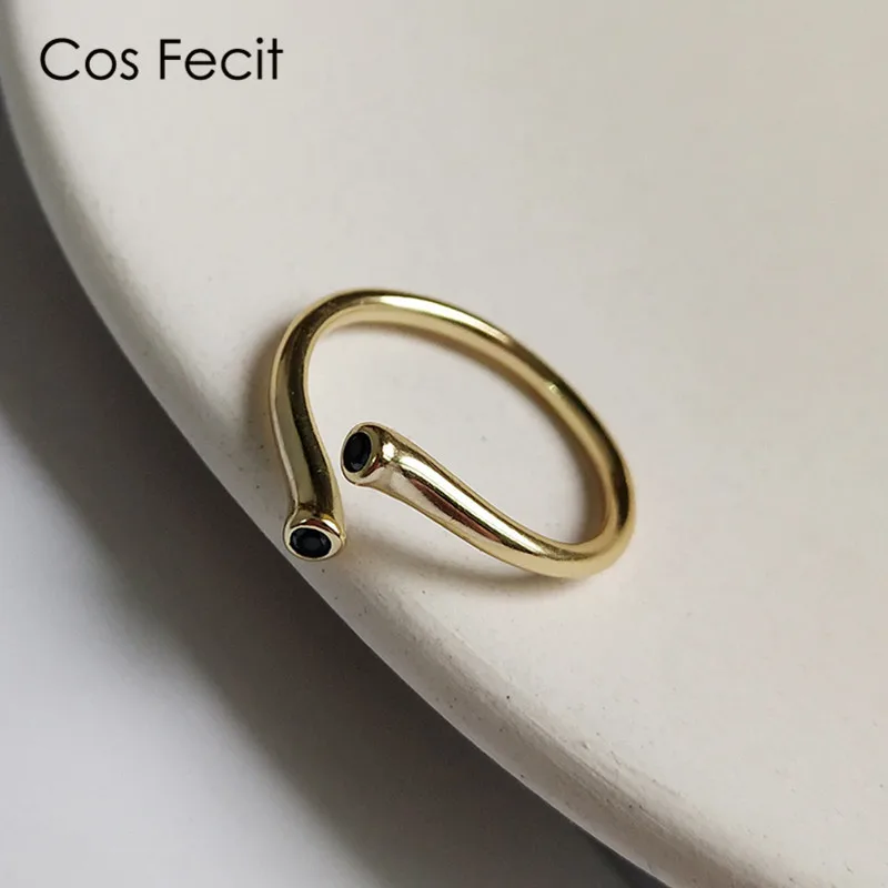CosFecit Настоящее серебро 925 Кольцо для женщин кольца пробы золотистого цвета