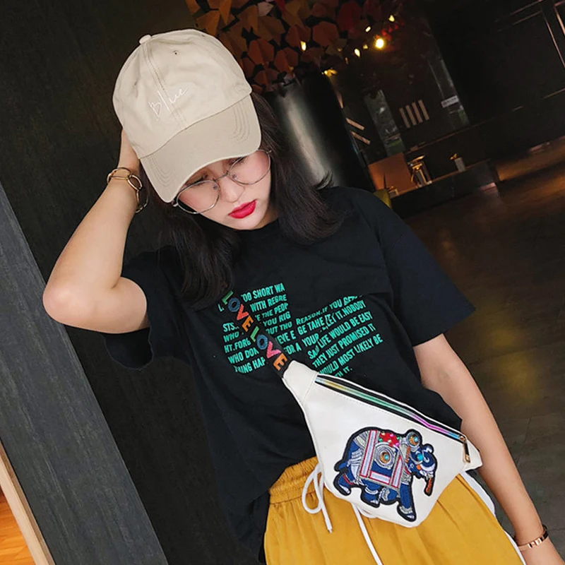 

Fashion Cartoon Printing Bags for Women 2019 Cute Elephant Belt Bag Waist Bag