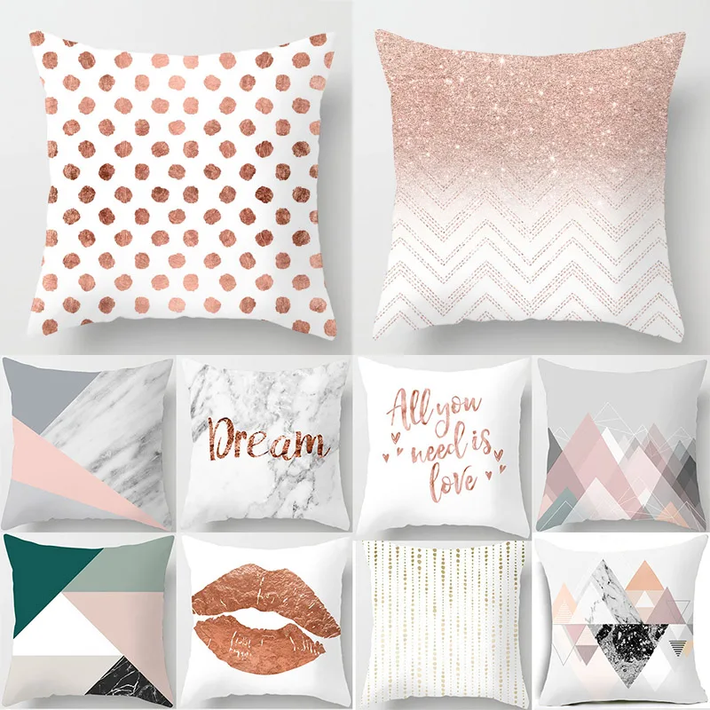 

Pillow Polyester Cushion Cases Gift Cover Geometric Throw Printed Home