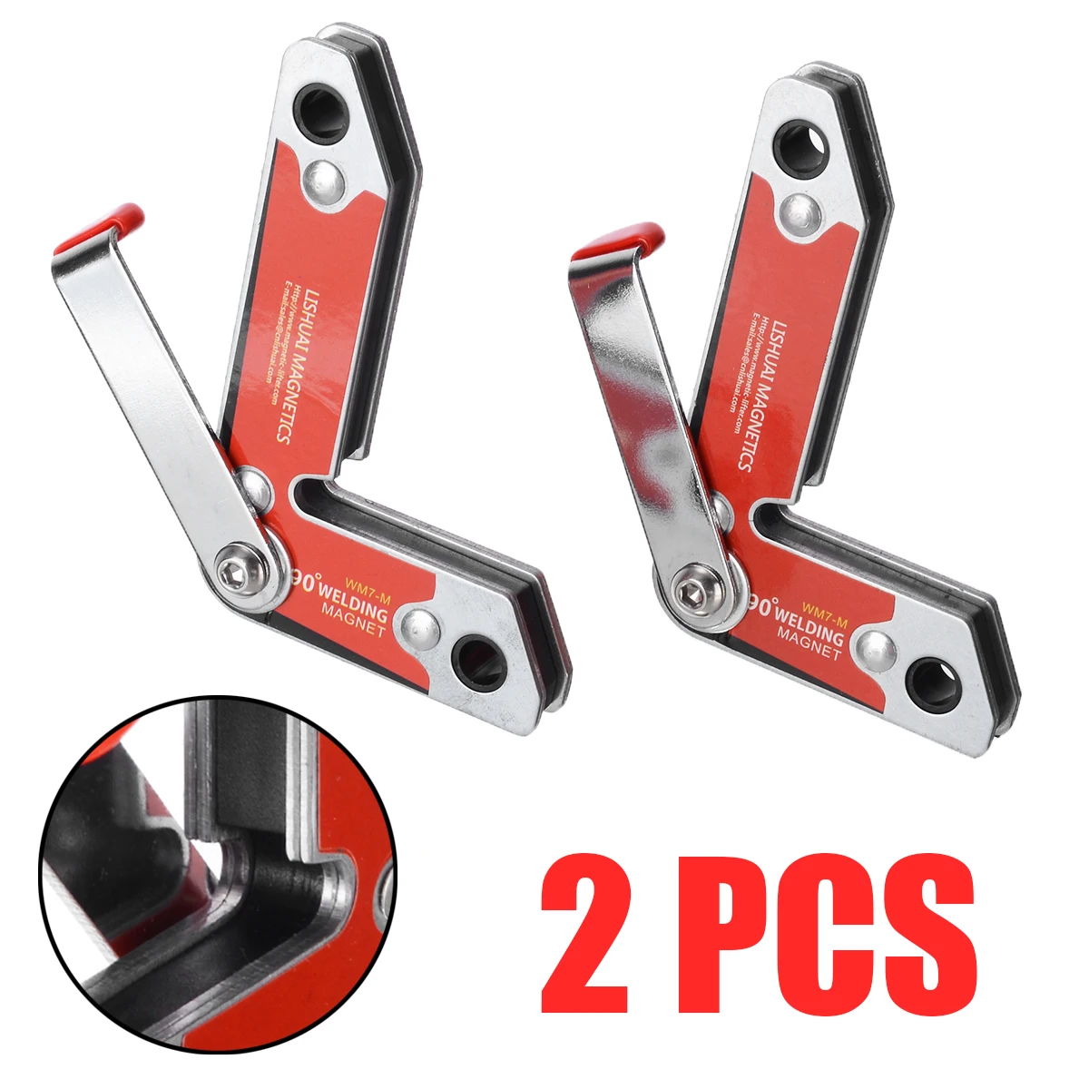 

2Pcs 30/60/90 Degree Multi-angle Welding Magnet Strong Magnetic Welding Jig Holder Angle Fixator For Holding Tools Practical