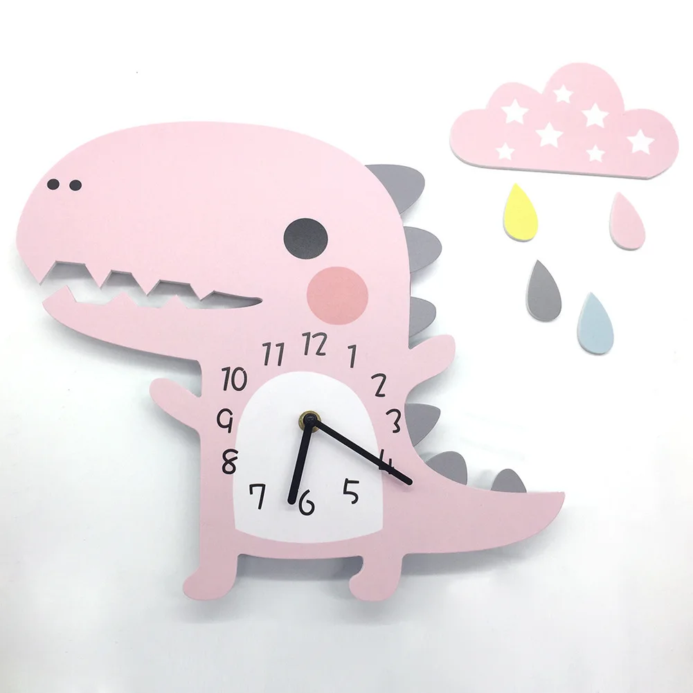 3D Animal Wall Clock Dinosaur Pattern Design Decoration for Home Bedroom Vintage Home Wall Decor Wall Clock for Kids Room