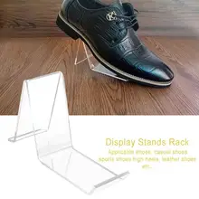 Прозрачная акриловая для обуви магазине Дисплей реквизит прозрачная акриловая для обуви стойки держатель для косметики с этикетка с ценником