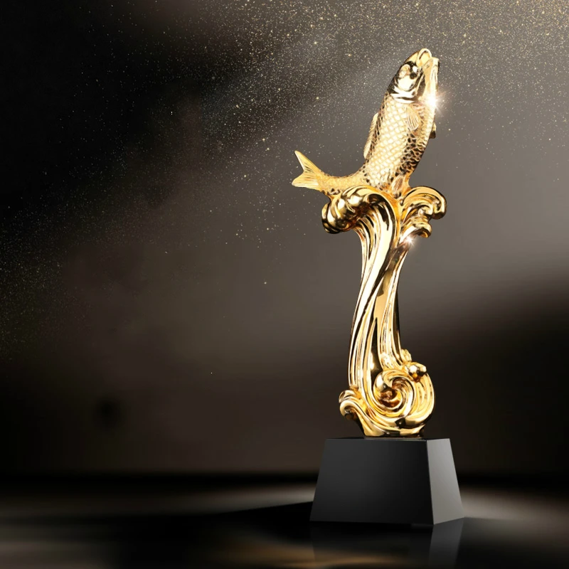 

Originality Resin Plating Go Fishing Competition Award Trophy Customizable Crystal Trophy Best Souvenirs For Fishing Enthusiasts