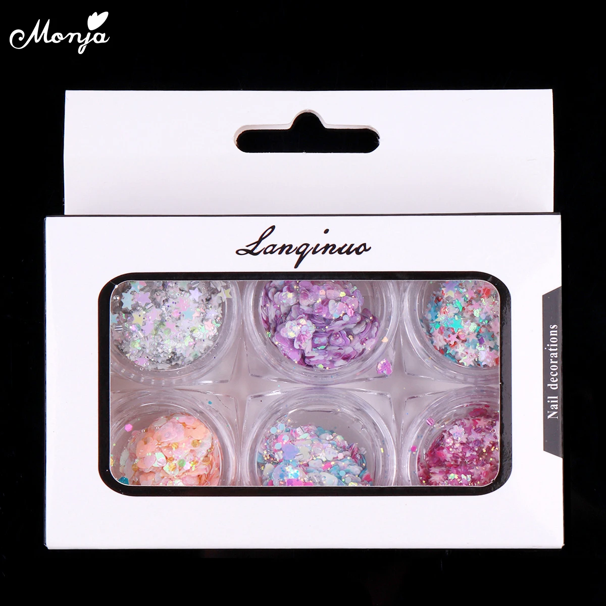 Monja 6 Box/set de decoración de uñas lÔser ultrafino AB brillo autoadhesivo escamas lentejuelas mezcladas DIY adornos Accesorios Monja 6 Box/set de decoración de uñas lÔser ultrafino AB brillo autoadhesivo escamas lentejuelas mezcladas DIY adornos Accesorios