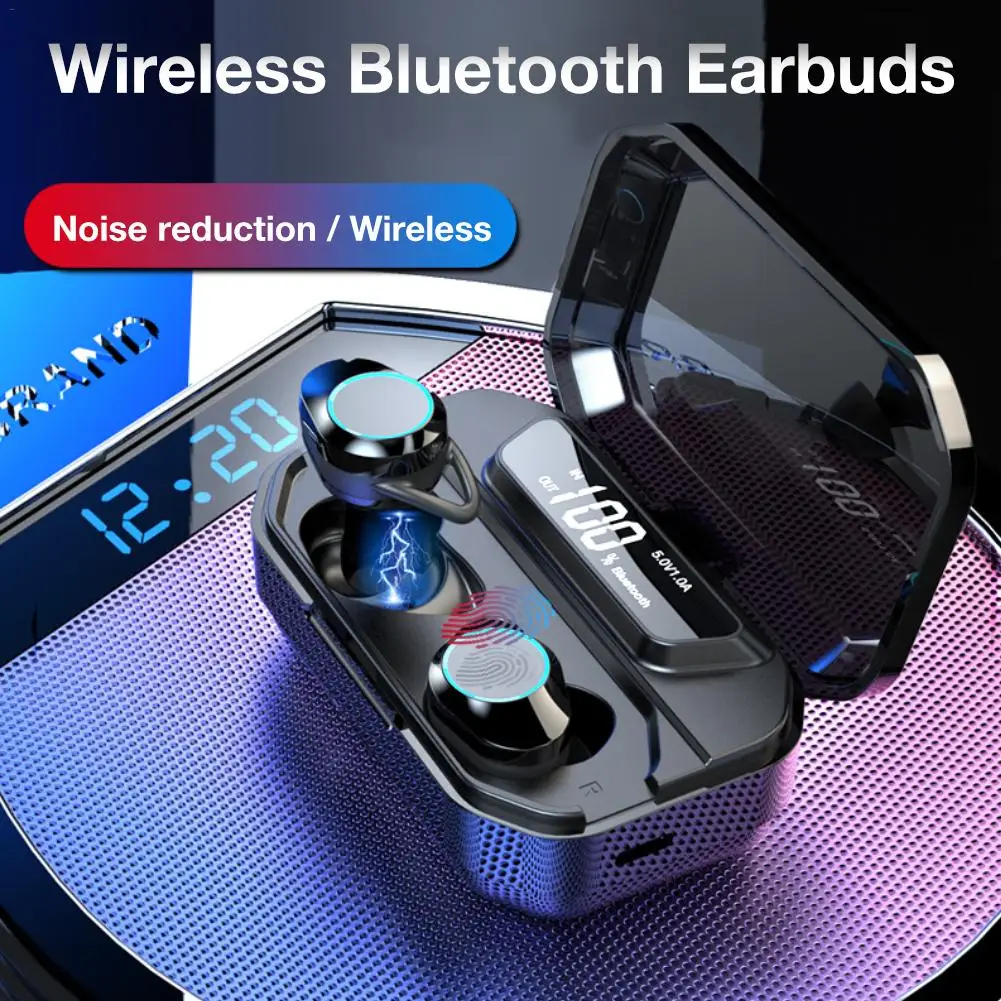 X6 TWS Wireless Bluetooth5.0 Earbuds Touch Control Dual In-ear Smart Digital Display IPX6 Waterproof Headset With Charging Case