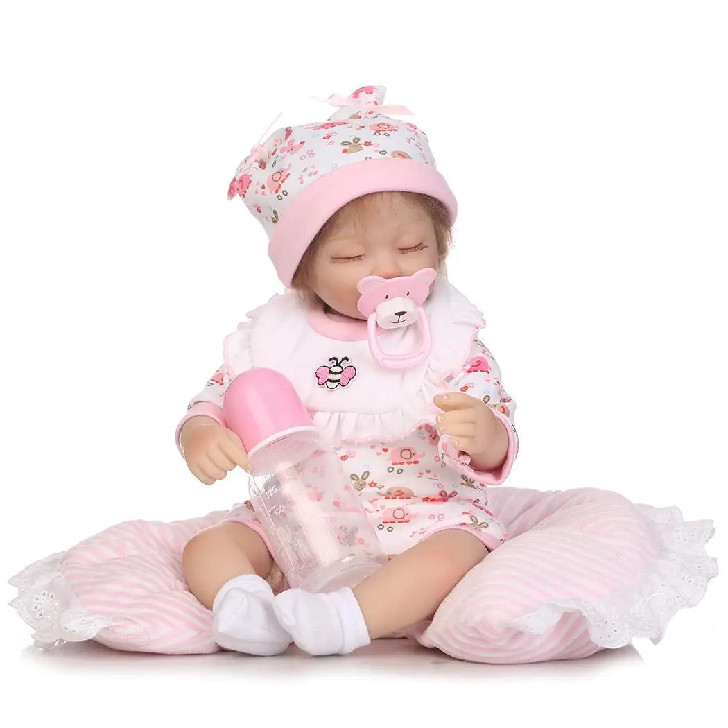 

Kids Soft Silicone Realistic With Clothes Reborn Baby Collectibles, Gift, Playmate Pink 2-4Years Doll
