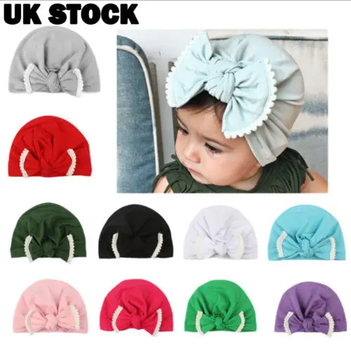 

Newborn Toddler Bowknot Beanie Hat Infant Kids Soft Stretch Comfy Hospital Cap Hats Beanies For 0-4 Years Baby