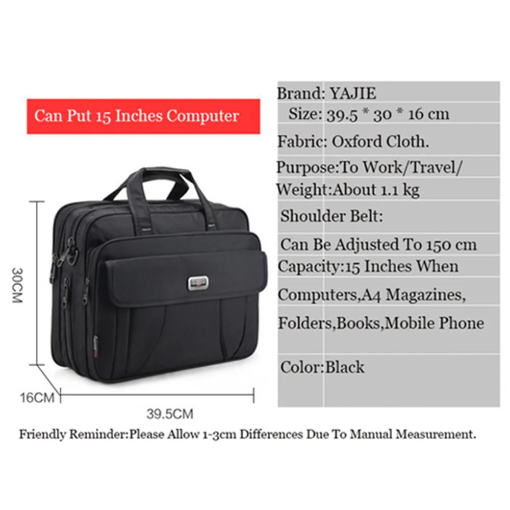 OYIXINGER 2019 Large Briefcase Business Men Shoulder Bags 15 Inch Laptop Bag Male Waterproof Travel
