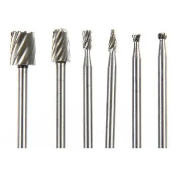 

6pcs Dremel Rotary Tools HSS Mini Drill Bit Set Cutting Routing Router Grinding Bits Milling Cutters for Wood Carving Cut Tools