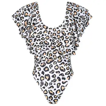 

2019 Mon and me Family Matching Swimwear Mother Daughter Women Kids Ruffle One piece Bikini