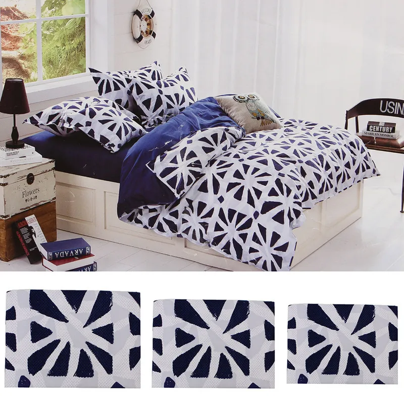 

2018 New Simple Geometric House Bed Bedclothes Set Cotton Single Queen Duvet Cover 3pcs Houses Duvet cover set Bed sheet