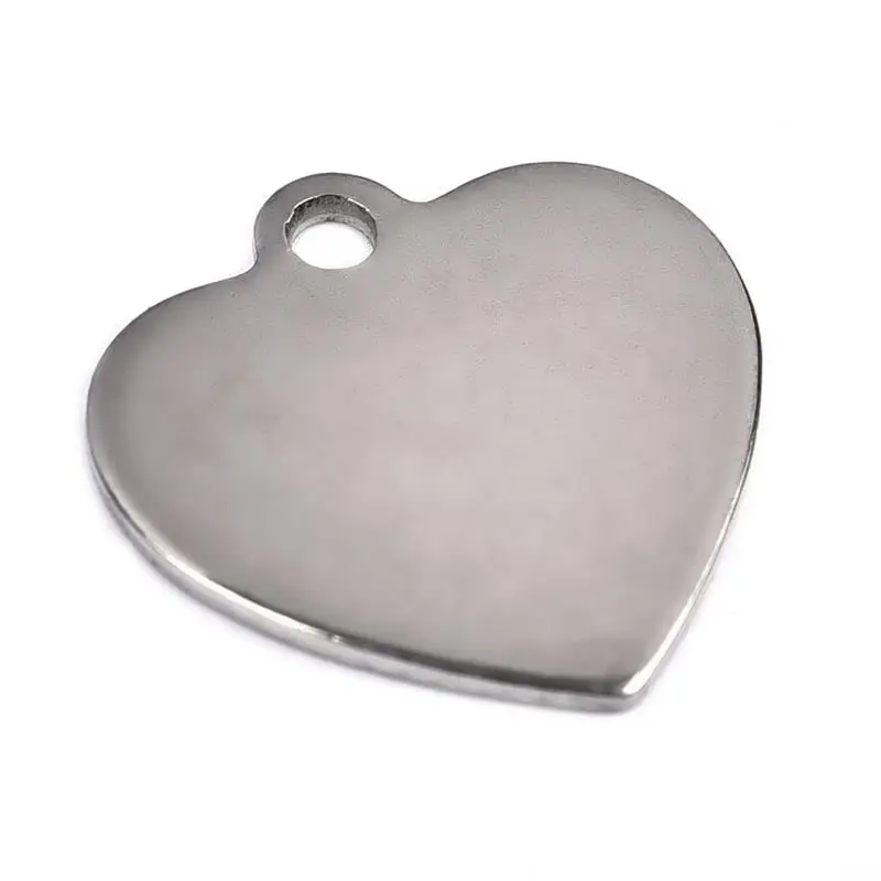 

30pcs/Lot Stainless Steel Charms Round Love Heart Pendant DIY Necklace Bracelet Jewelry Making Accessories Customized Gift