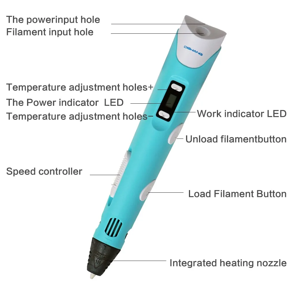 1.75mm Original RP-100B 3D Printing Pen ABS Smart Creativity Arts Crafts Drawing Pen With Line For Children Intelligence Tool 1.75mm Original RP-100B 3D Printing Pen ABS Smart Creativity Arts Crafts Drawing Pen With Line For Children Intelligence Tool