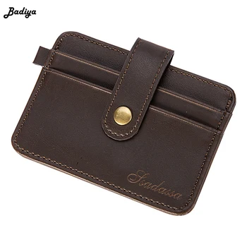 

Vintage Hasp ID Case Male Slim Card Wallets Men Short Bank Credit Card Holder PU Leather Snap Fastener Clutch