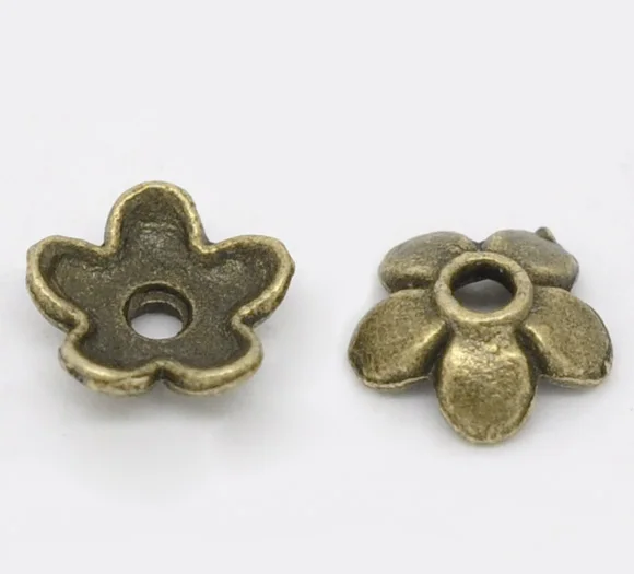 

Lovely 400 Bronze Tone Flower Bead Caps Findings 6.5x6.5mm (B12801)