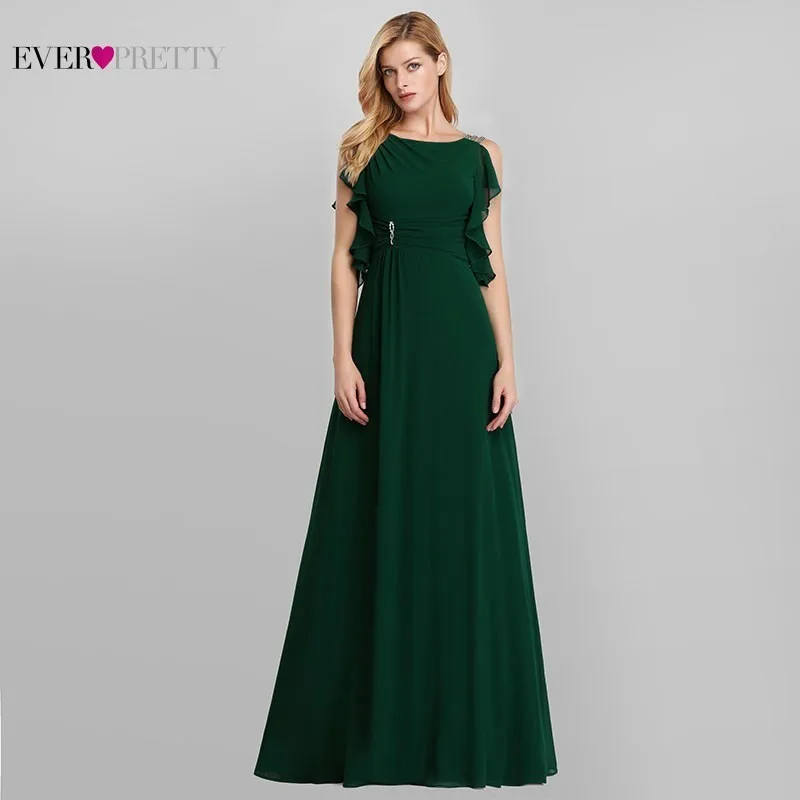 Изумрудно-зеленые платья Ever Pretty EP07891DG платья для матери невесты с бисером трапециевидной формы без рукавов Farsali Длинные вечерние платья