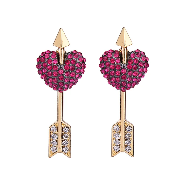 

Crystal Heart & Arrow Stud Earrings for Women Detachable Earrings High Quality Modern Creative Party Jewelry Charm Gift