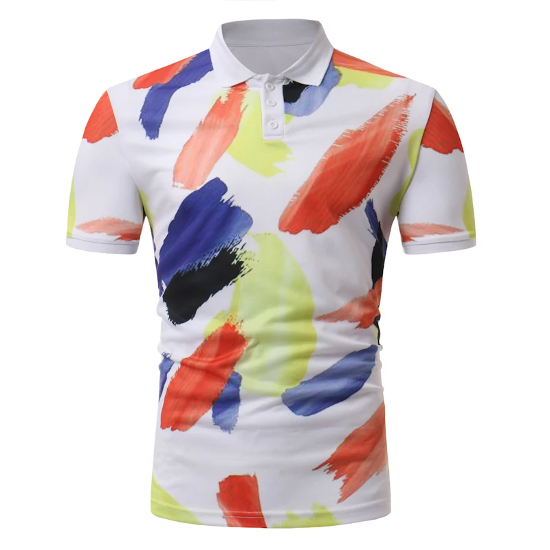 

AIRGRACIAS Brand Clothing Men Poloshirt Men Business Casual Print Male PoloShirts Short Sleeve High Quality Tops Homme Tees