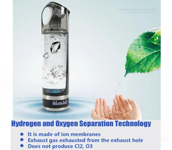 

Hydrogen Water Generator Alkaline Water Maker Rechargeable Portable Water Ionizer Bottle 500ml USB Line