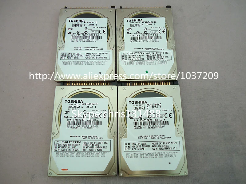 Дисковый накопитель MK4036GAC MK4036GACE HDD2E02 2G02 DC + 5 В 1.3A/1.1A 40 ГБ 8455 МБ для навигационной