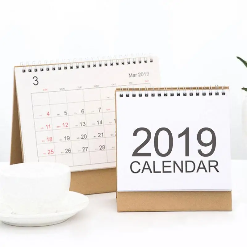 

2018-2019 Calendar Desk Desktop Office Plan Flip Stand Table Planner Scheduler Home Office New Year Christmas Gifts S/M/L Sizes