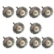 10 шт./компл. 22 мм круговая, из стальной проволоки щетка серебристого цвета стальная проволочная щетка буйт для инструмент поворотный шлифовальный Чистящая кисть для полировки