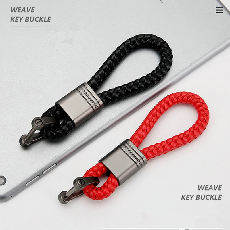 

Metal+Pu Leather Braided Auto Keyring Holder gift for BMW Benz VW Audi KIA Mazda Porsche MG Hyundai Suzuki Lexus