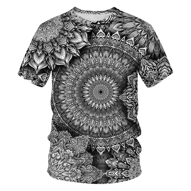 

Mandala Bloom T Shirt Harajuku Streetwear 2019 Summer Mens Tshirt Male Cool T-shirt High Quality Brand Breathable Casual T Shirt