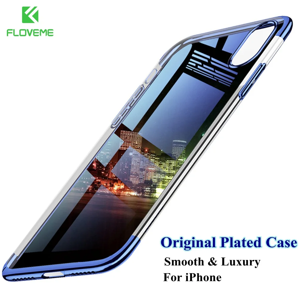 FLOVEME Transparent Case For iPhone 8 7 6 6S Original Cases Soft Frame Cover 10 X Plus Capinhas Accessories |