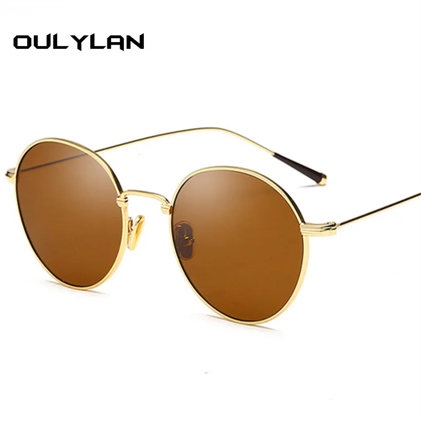 

Oulylan Vintage Round Sunglasses Men Women Retro Brand Designer Metal Sun Glasses Retro Black Eyewear UV400