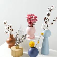Керамическая ваза, украшение дома, аксессуары для гостиной, простая Цветочная композиция, цветочный винный шкаф, украшение, цветок