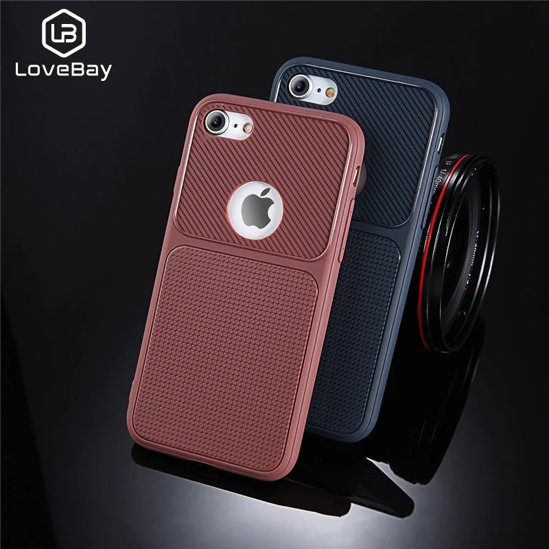 

Lovebay For iPhone 6 6S 7 8 Plus X XR XS Max Ultra Cases Shockproof Carbon Fiber Thin Soft TPU Phone Case Slicone Covers Protect