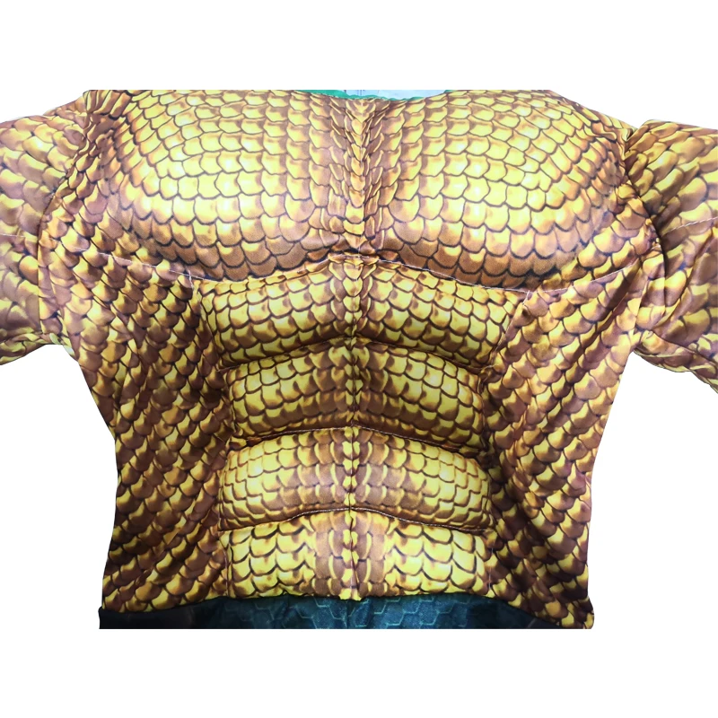 Online Nuevo disfraz de Aquaman niños oro Aquaman disfraz de músculo para niños superhéroe trajes para niños traje de Halloween para los niños