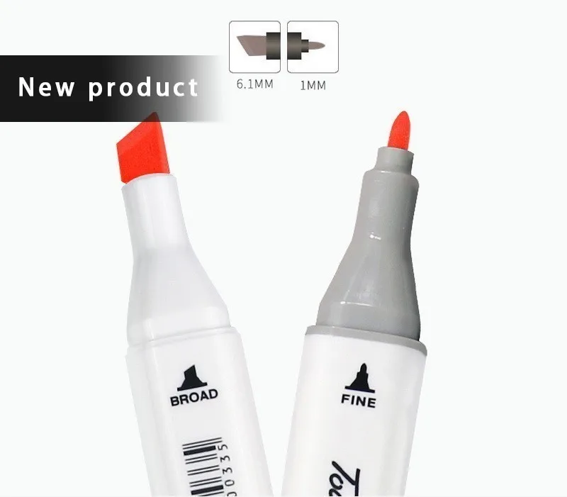 

Hot Sale 30/40/60/80 Colors Multicolor Oily Marker Pen Double-headed Nib Student painting school Horticultural Landscape Design