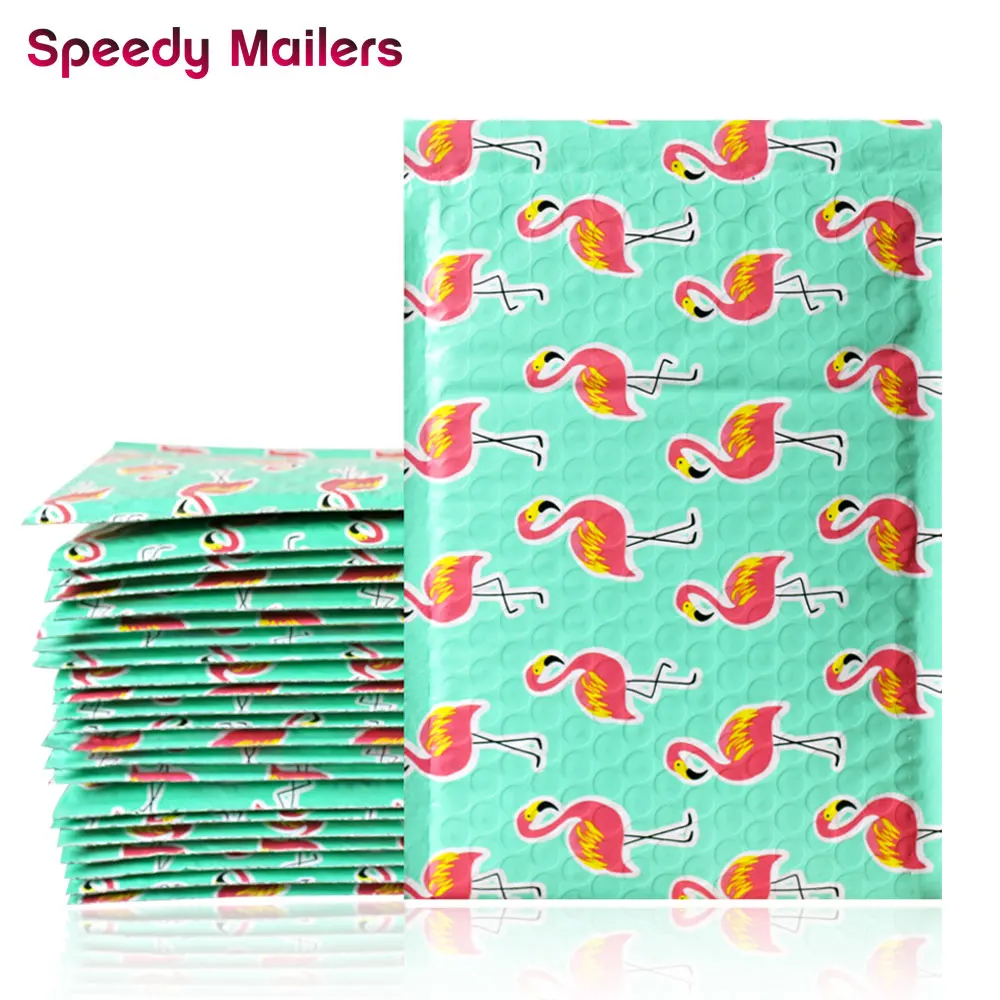 

Speedy Mailers 10PCS 6x9inch Creative Flamingo Design Poly Bubble Mailers 175x230mm Shipping Envelopes Boutique Mailing Bags