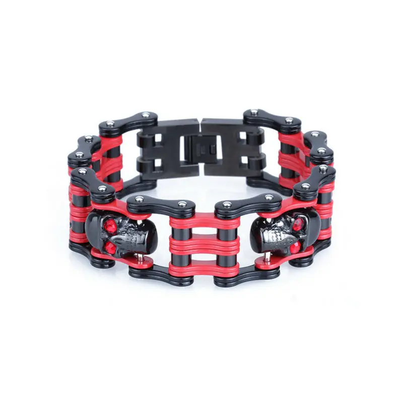

SDA Top Big 316L Stainless Steel Ancient Devil Head Bracelet Mens Motorcycle Chain Bracelets Fashion Never Rusty 26mm Wide YM009
