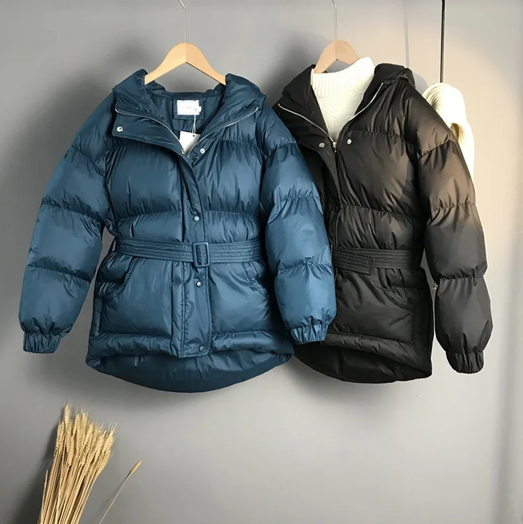2018 Pardessus Coton Streetwear Impression Lâche Outwear black Hiver Coréenne Épaississement O Casual Mooirue Cou blue Harajuku Automne Red Veste bf76yYg
