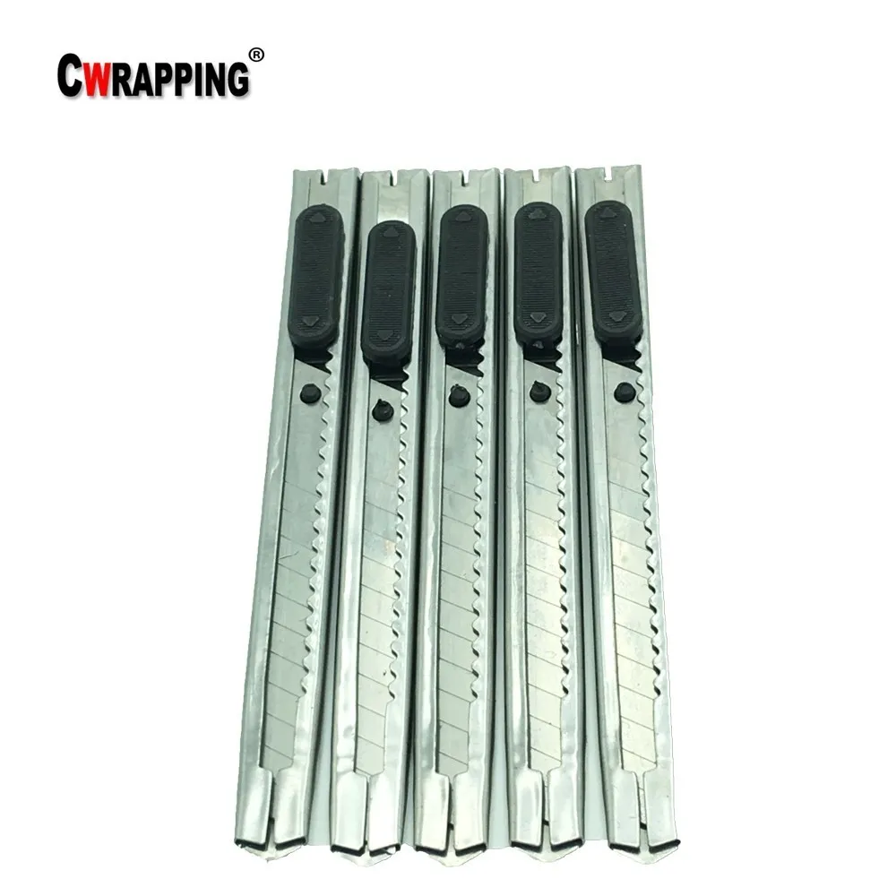 

5pcs Universal Mini Auto-lock Film Utility Cutter Knife With Stainless Steel Blade Paper Vinyl Sticker Wrap Safety Snitty Tools