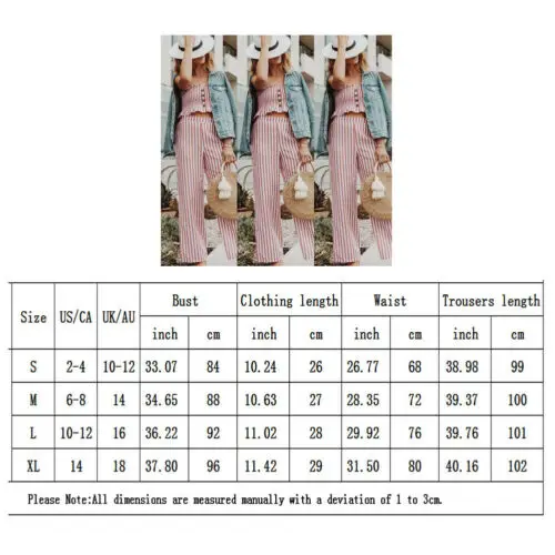 Summer Clothes 2019 New Women Casual Striped High Waist Trousers Set Strapless Vest Top+Wide Leg Pants Summer Clothes 2019 New Women Casual Striped High Waist Trousers Set Strapless Vest Top+Wide Leg Pants
