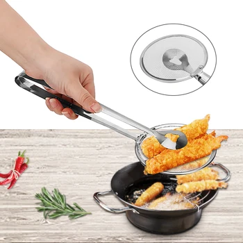 

Oil Spill Spoon Colanders Cooking Tools Strainers Kitchen Tools Fried Food Stainless Steel Strainer Clamp Gadgets