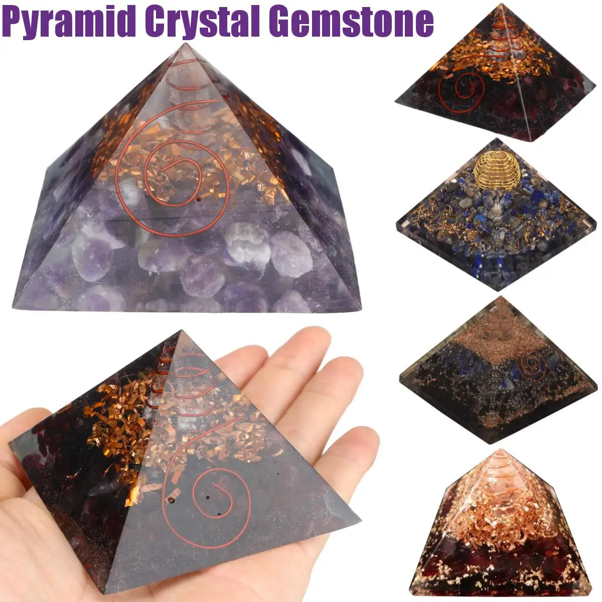 65-75mm Natural Quartz Crystal Pyramid Gemstone Feng Shui Stone Yoga Energy Healing Stone Home Garden Craft Decoration New