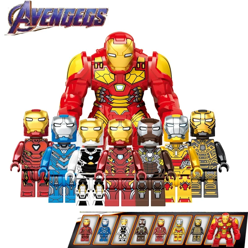 

8Pcs/Set LegoING Avengers 4 Endgame Iron Man Playmobil Minifigured Marvel Building Blocks Action Figure Model Children Gift Toys