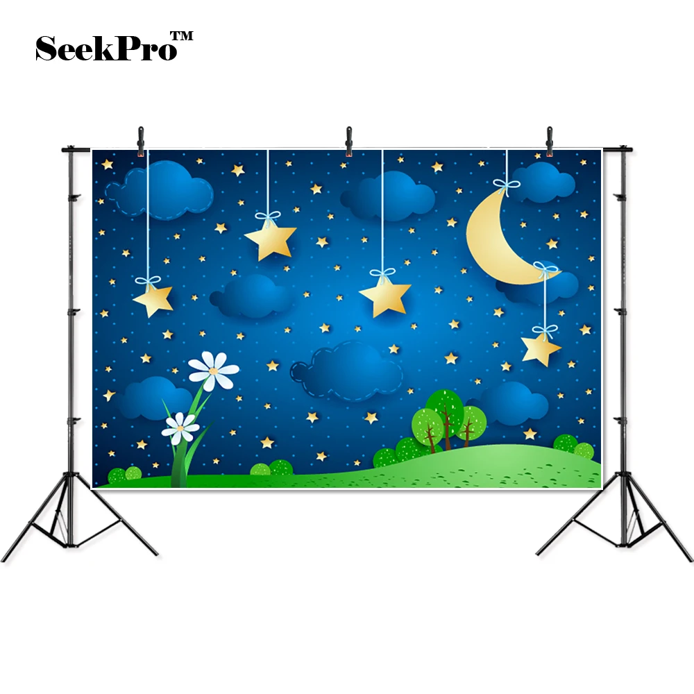 thin vinyl birthday star moon cloud flower children photo Backgrounds Printed Professional indoor Photographic studio Backdrops |