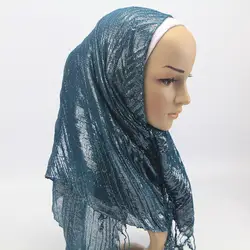 Для женщин Модный мусульманский хиджаб мусульманские длинные турбины slamic хиджабы-шарфы полиэстер шали шарфы без рисунка 12 цветов