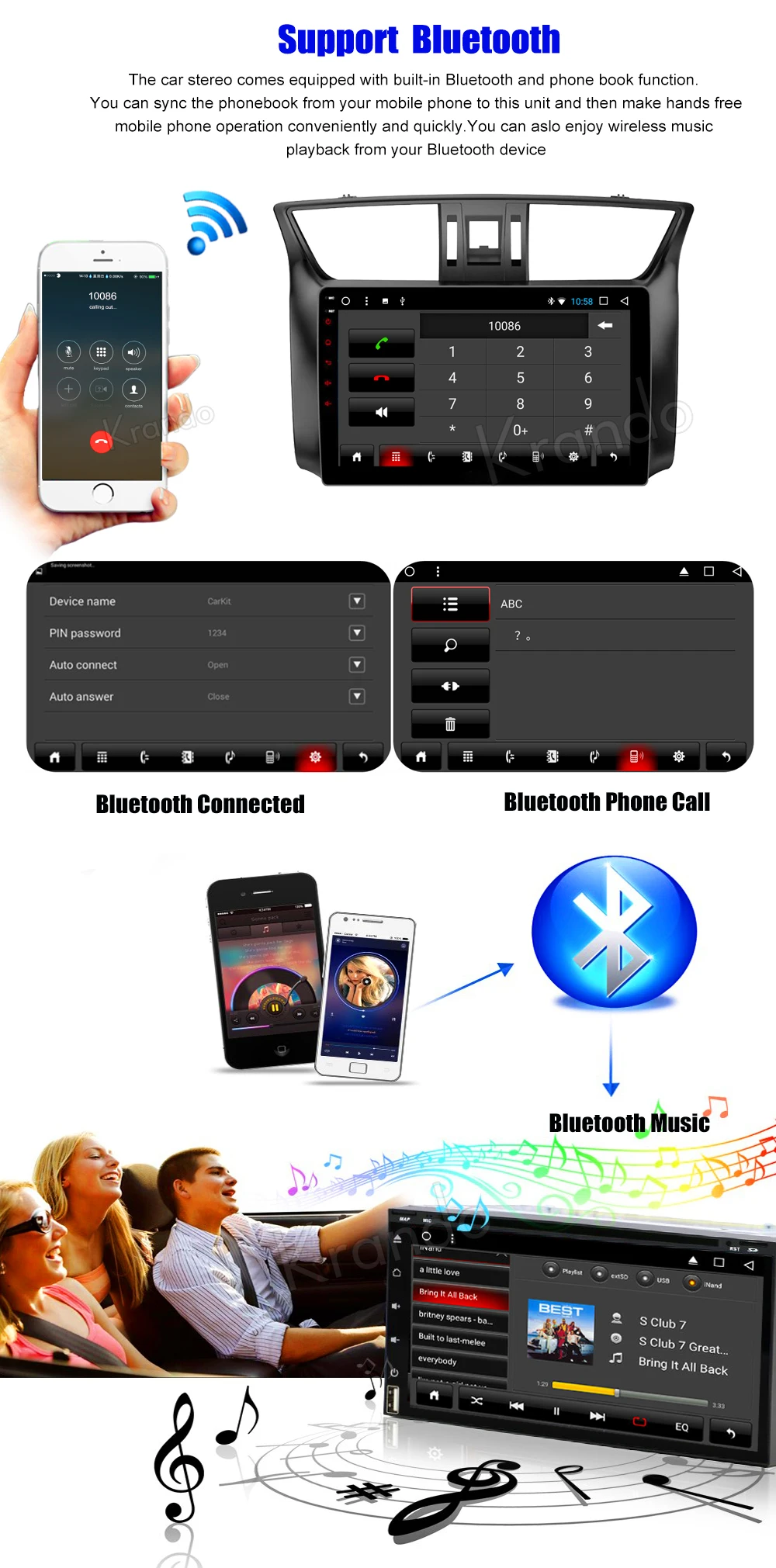 Sale Krando Android 8.1 9" IPS Full touch car Multimedia player for Nissan Sentra 2012+ Bluebird Sylphy 2012+ audio player gps wifi 4