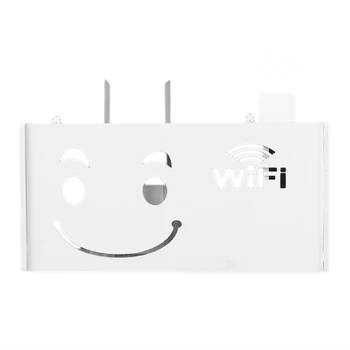 

Wireless Wifi Router Storage Box Wood-Plastic Shelf Wall Hangings Bracket Cable Storage Home Decor